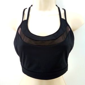 VSX Sport Sports Bra Strappy Back Sheer Panel L Gym Workout Running Hiking p